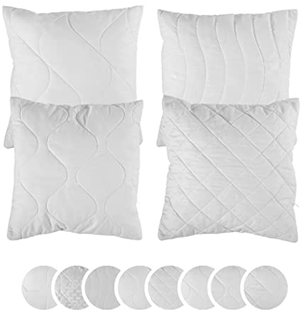 Bodyprotect Sofakissen 40 x 40 cm 4er Set, Inlet, Zierkissen, Kissenfüllung Roulette, Made in EU, waschbar 90 Grad Kochfest, weiß