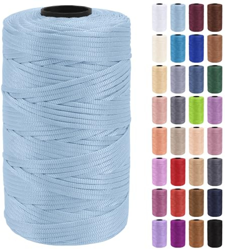 Uiopa Fettuccia per Borse a Uncinetto, 3mm x 200m Filato Uncinetto in Polipropilene, Filo Crochet Yarn per Borse, Fai da Te, Decorazioni, Artigianato
