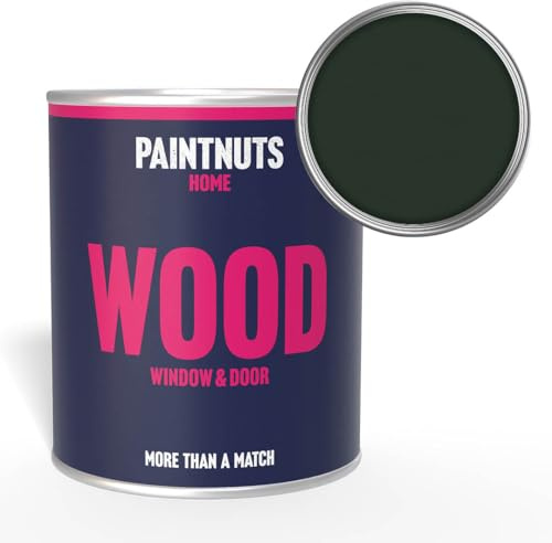 Paintnuts Wood Window & Door Paint - RAL-6009 - FIR GREEN Satin 500ml Tin