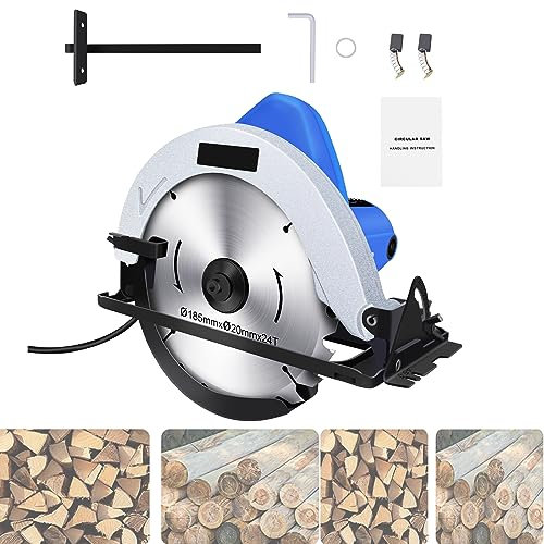 Sierra Circular Eléctrica Sierra Circular con cable Multi-Materiales 1500W para cortar madera, MDF, plástico, paneles de yeso, azulejos, cerámica y metales