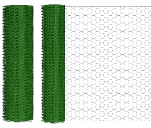 25m Maschendraht Zaun, Länge 25 m, Höhe 1m, Wildzaun Gitterzaun Sichtschutz Drahtzaun Gartenzaun für Garten, Vorgarten, Terasse und Balkon