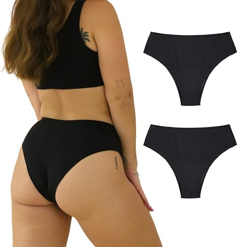 dais Perioden Unterwäsche 2er Set (Cheeky | M) • Menstruationsunterwäsche mit Bio-Baumwolle im Intimbereich • Periodenslip waschbar • Auslaufsichere Unterhose Damen