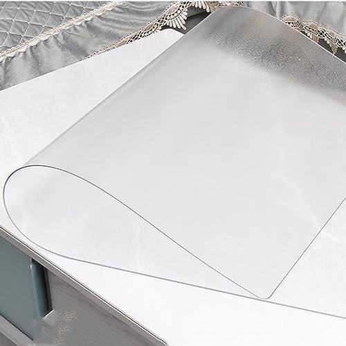 Zhaomi Copertura Protettiva per Tovaglia in PVC Trasparente Satinato,Pellicola Protettiva per Tavolo in Vetro Morbido Antibatterico E Inodore da 1,5mm,Adatta per Tavolo da Pranzo (75x110cm/30x43in)