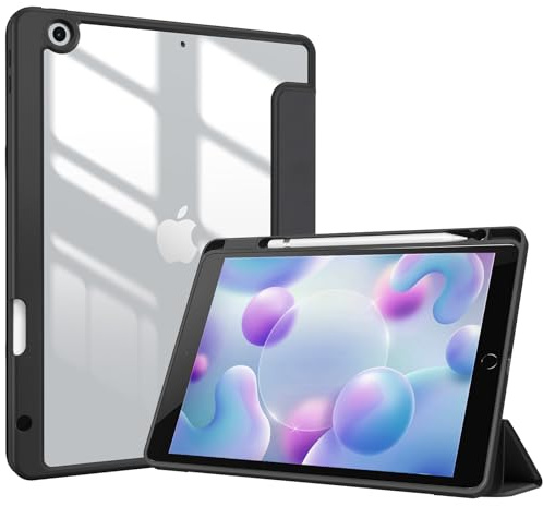 ProCase fodral för iPad 9:e/8:e/7:e generationen 10,2 tum 2021 2020 2019, skyddsfodral ultratunn med pennfack iPad 9/8/7 – svart