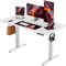 ErGear Escritorio Elevable Eléctrico, Mesa Ajustable en Altura 120x60 cm, Mesa de Oficina con Panel Inteligente de 4 Memorias, Escritorio con Gancho para Mochila y Tablero Ensamblado (Blanco)