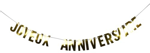 Homéa, Girlande mit Buchstabe Happy Birthday, Karton, 1,9 m, Konfetti, goldfarben