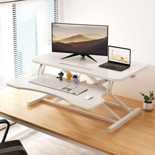 Höhenverstellbarer Stehpult-Konverter – ergonomischer Sitz-Steh-Arbeitsplatz, Hubhöhe von 13 bis 50 cm, hält bis zu 15 kg – perfekt für ein komfortables und produktives Arbeitserlebnis. (Schwarz)
