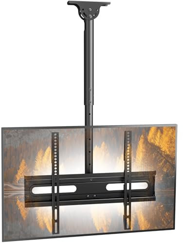 AX WABER Staffa regolabile per TV a soffitto, si adatta alla maggior parte dei display a schermo piatto LED, LCD, OLED e plasma da 26 a 65 pollici, fino a 50 kg, fori di montaggio 400 x 400 mm