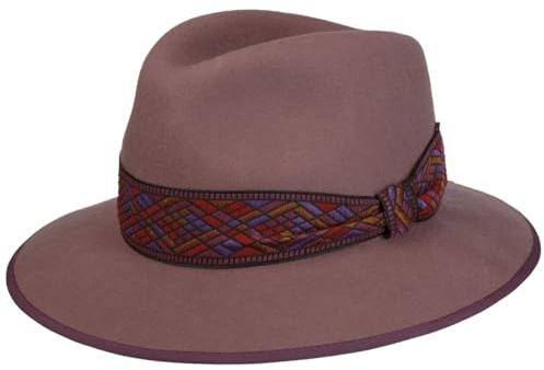 LIERYS Pavita Traveller Wollhut Uni Filzhut Damen Made in Italy Herbst Winter Altrosa M (56-57 cm)