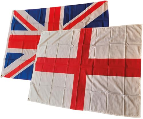 England & Union Jack Flag 3ft x 2ft 75d Premium Polyester Suitable For Flagpoles