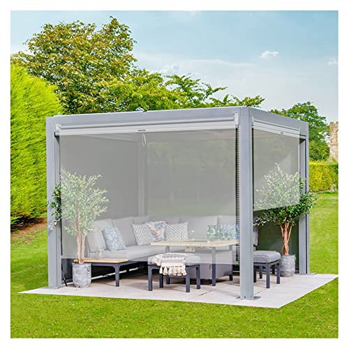 Estor enrollable transparente impermeable para pérgola exterior, 160 x 200 cm, ideal para invernadero, balcón, pabellón
