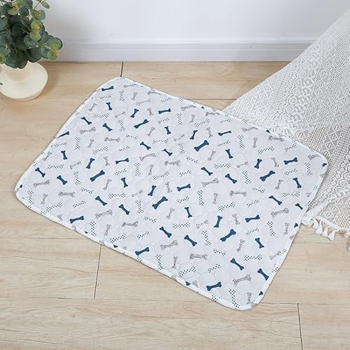 FANSU 2 Stück Welpen Unterlagen,Niedliche Drucke Wiederverwendbare PIPI Matten für Hunde,Inkontinenzunterlage Waschbar, Welpenunterlage für Welpen (70x90cm,Knochen)