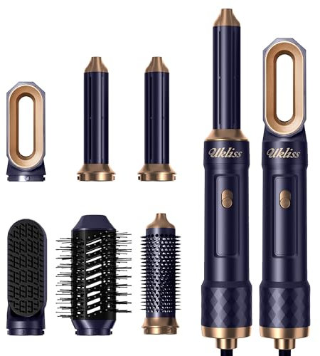 UKLISS 6 in 1 Haarstyler Set, Warmluftbürste mit 6 Ersatz: Air Auto-Wrap Lockenstab, 1000W Ionen Haartrockner, Rund Stylingbürsten, Multistyler Pro Airbrush Hair Styler Set für Lange Kurze Haare