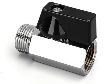 1PC Brass Ball Valve 1/8 1/4 3/8 1/2 BSP Threaded Black Mini Valve Male to Female Air Compressor Water Gas Oil Shut Off Valve(1l8 Male to Female)