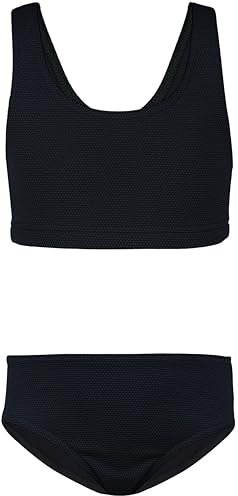 Aquarti Mädchen Sport Bikini Racerback Bustier & Bikinislip, Farbe: Jacquard Punkte Schwarz, Größe: 158