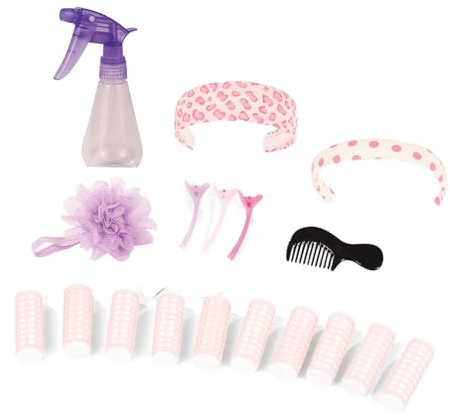 Götz 3403626 Haarstyling Set für Puppen – Zubehör zum Stylen und Frisieren – 18 teiliges Stylingset und Schminkset für Puppen und Schminkköpfe