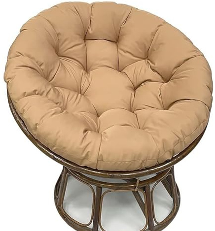 Generisch Hängesessel Kissen Outdoor Rund,Polster, 10cm Dicke Auflage Für Baumwoll Hängeschaukel, Premium Papasansessel Kissen Sitzkissen, Eierstuhl, Rattansessel Sitzpolster,Khaki,180cm
