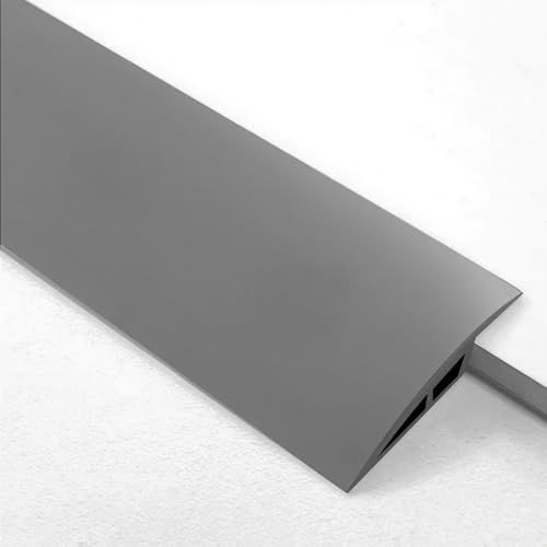 CUTIS Golvövergångsremsa med höjdjustering, övergångsprofil, självhäftande, PVC-tröskellist, golvlister, golvlister, golvlister, 15 mm till 17 mm (grå)