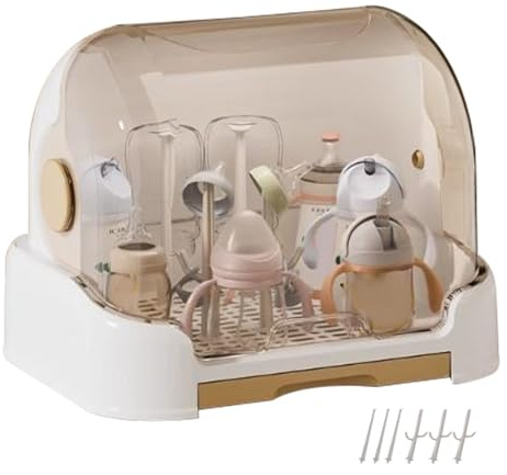 Generisch Babyflaschen Aufbewahrung,Große Aufbewahrungsbox Mit Trockengestell Für Babyflaschen - Tragbarer Aufbewahrungsbehälter Für Schnuller Beißring Geschirr Zu Hause Unterwegs Krippe
