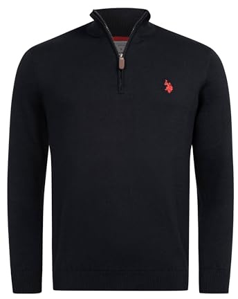 U.S. POLO ASSN. Herren Pullover (S-3XL) Classic Fit mit Half-Zip Reißverschluss und Stehkragen P010