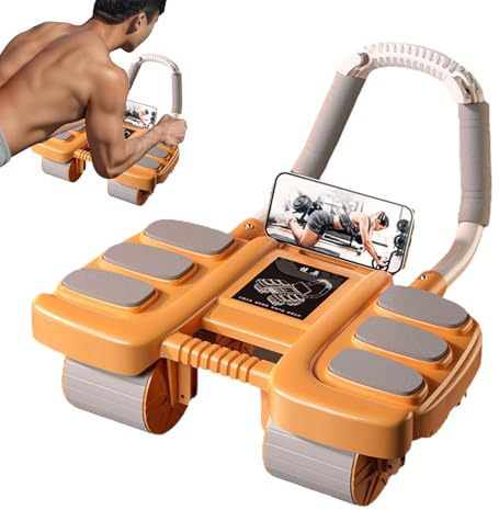 Ab Roller – Rodillo de entrenamiento de 4 ruedas para interior, rodillo abdominal de rebote automático para fuerza, fitness, entrenamiento en casa, estabilidad del tronco, eficaz máquina de