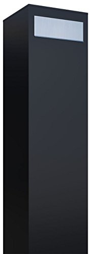Bravios Boîte aux lettres design Monolith Noir/acier inoxydable
