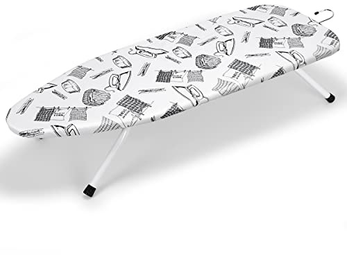 Duwee 13x36Table top Ironing Board with Thicken Felt Padding, Heat Resistant Cover,Stainless Steel Hook,Extra Long Ironing Area
