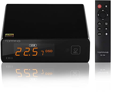 KGUSS Topping E30 II DAC HiFi 2 x AK4493S Amplifier Direct Mode Decoder for USB/Coax/Opt Inputs Stereo Digital Audio Decoder PCM 32bit 768kHz DSD512 Native Black