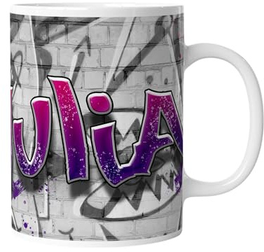 timalo® Coole Tasse Graffiti mit Namen | Gamer Kaffeetasse personalisiert mit Wunschname für Mädchen | mug-29
