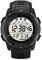 Alomejor Digitale Sportuhr für Herren, wasserdichte Uhr, Dualzeit, PU-Kunststoffarmband, für Outdoor-Männer, Studenten (Schwarz)