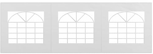 Outsunny Paroi latérale avec fenêtre, paroi latérale pour pavillon env. 6 x 2 m Bâche latérale Paroi de remplacement pour tente de réception, blanc
