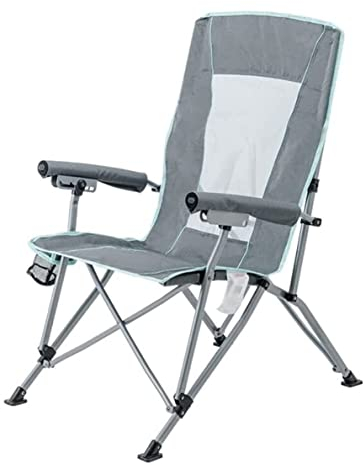 MOBAAK Campingstuhl Klappstuhl Klappbarer Liegestuhl Tragbarer Outdoor-Freizeitstuhl Verstellbarer Sessel Mit Hoher Rückenlehne Atmungsaktiver Strandstuhl Mit Getränkehalter Strandstuhl Camping Stuhl