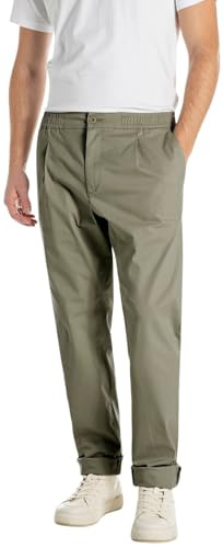 Replay Adhann Pantalón, 232 Verde liquen, 33W / 30L Hombres