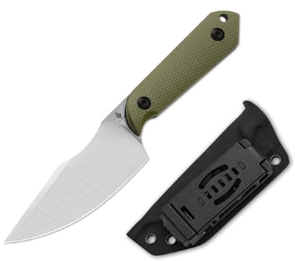 Kizer Harpoon utomhuskniv med slida, 9,76 cm D2 stål fast blad jaktkniv med G10-handtag, EDC-kniv för camping, vandring, bushcraft, överlevnad 1040M1