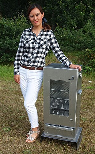 SMOKI - Horno para ahumar (de chapa de acero inoxidable, 85 x 39 x 33 cm, con tornos)