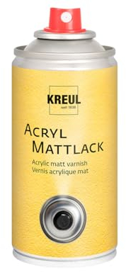 KREUL 821150 - Acryl Mattlack, 150 ml Spraydose, farblos, nicht gilbend, universell einsetzbarer matt trocknender Schutzlack für Pappe, Holz, Glas, Porzellan, Keramik