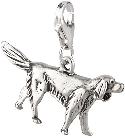 Charm Anhänger Hund Irish Setter aus 925 Sterling Silber (25x13mm)