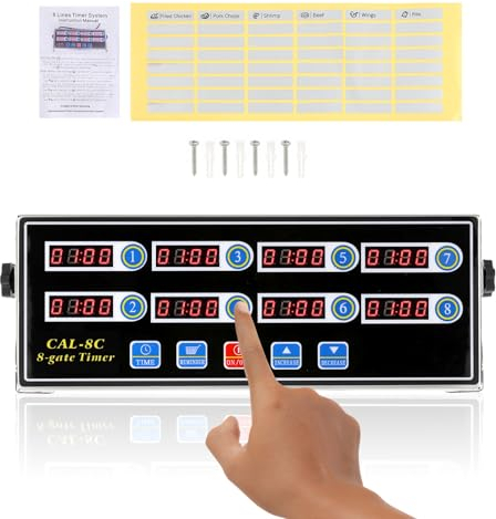 BEAMNOVA 8-Channel Digital Kitchen Timer, Commercial Timer for Restaurant