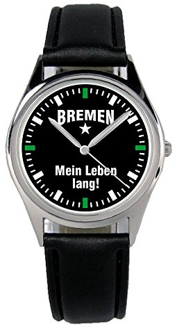 KIESENBERG Bremen Fußball Fan Uhr – Sportliche Armbanduhr im Fan-Design Stilvolle Herren- & Damen-Uhr mit Fußball-Motiv Geschenk für leidenschaftliche Fans der Hansestadt - B-2281
