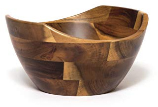 Lipper International 1273 Acacia Wavy Rim Bowl for Serving Popcorn, Fruits, or Salads, Small, 6, Single Bowl