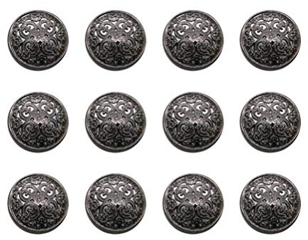 HEALLILY 30 Stücke Vintage Antike Metall Blazer Knöpfe Mit Schaft für Mäntel, Jacken, Hemden, Anzüge, Hosen - Runde Nähknöpfe für DIY Handwerk 18Mm (Schwarz)