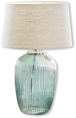 LOBERON Tischlampe Fenis, creme/grün | Zeitlose Eleganz, hochwertige Materialien, creme/grün, großzügige Lichtabgabe, Glas