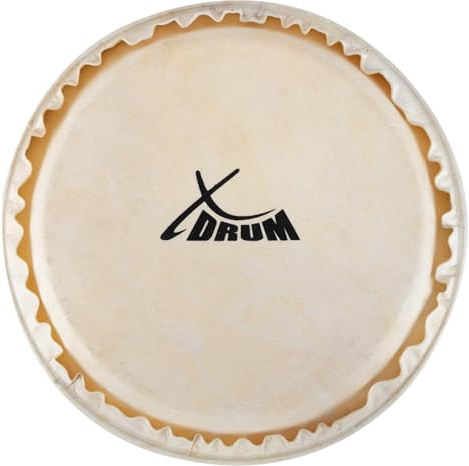XDrum Bongo Fell 7, Natur-Fell aus Ziegenhaut für Bongo-Trommel | Passend für Bongos der Marke XDrum, Durchmesser: 7 Zoll, Durchmesser Schlagfläche: ca. 163 mm, Außendurchmesser: ca. 206 mm