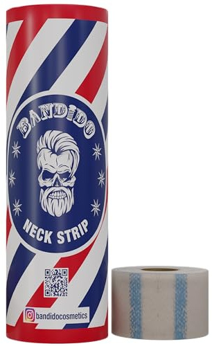 Bandido Neck Strip 5 Rollen x 100 St. (500 Stück) – Barber Neck Paper, Einweg Friseur Halskrause & Nackenpapier – Wasserfestes Neck Tape mit hoher Klebekraft – Zubehör Barber, Barbier, Barbershop