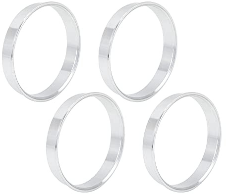X AUTOHAUX Zentrierringe Silberton 4 Stücke Für Universal 56.6-54.1mm | Aluminiumlegierung, Tiefe 10mm, Präzisionsgefertigt, Vermeidet Lenkradvibrationen, Universale Passform