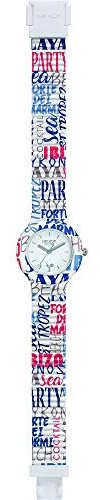 HIP HOP Uhr Summer Vibes Kollektion einfarbiges zifferblatt nur zeitwerk - 3H Quarz und bedrucktes silikonarmband für Damen