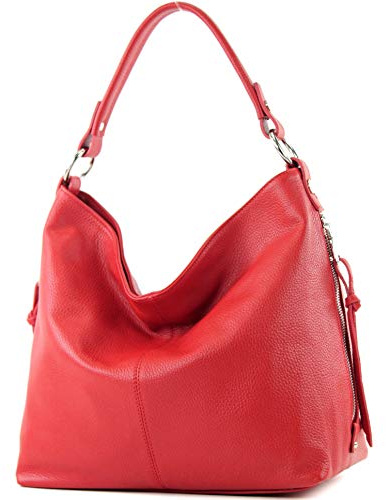 modamoda de T160 Damen Leder Schultertasche Groß, handmade in Italy