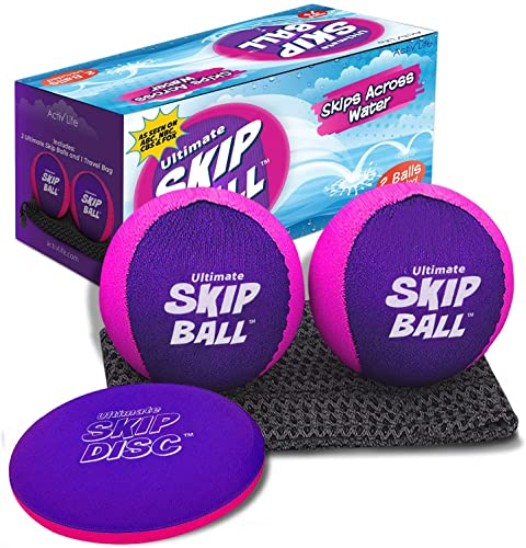 Activ Life Ultimate Skip Ball (Rosa/Viola) Palloni da spiaggia divertenti e spugnosi e migliori giochi d'acqua e outdoor per bambine, adolescenti e regali per donne che hanno già tutto - Fantastici