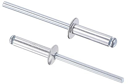 sourcing map 60 Stk Blindnieten 4mm Durchm. 16mm Grifflänge Silber | Aluminium Popnieten, Zugnieten Kerndekorationsnieten