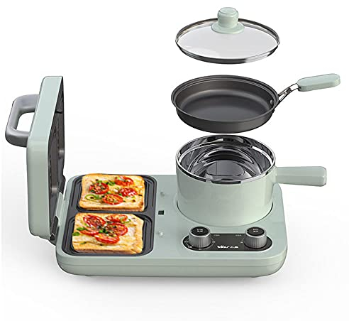 Parrilla Eléctrica Sandwichera Máquina de Panini, Placa Inducción Portátil, Termostato Ajustable y Anti-quemaduras, 1.3 litros Cacerola Cocina Antiadherente con Tapa, Advanced Sartén